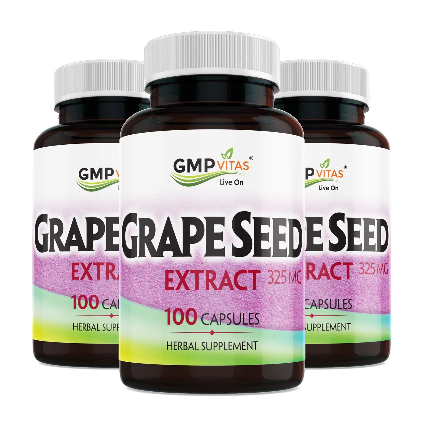 GMP Vitas - Grape Seed Extract 325mg 100 Caps 3-Bottle Bundle