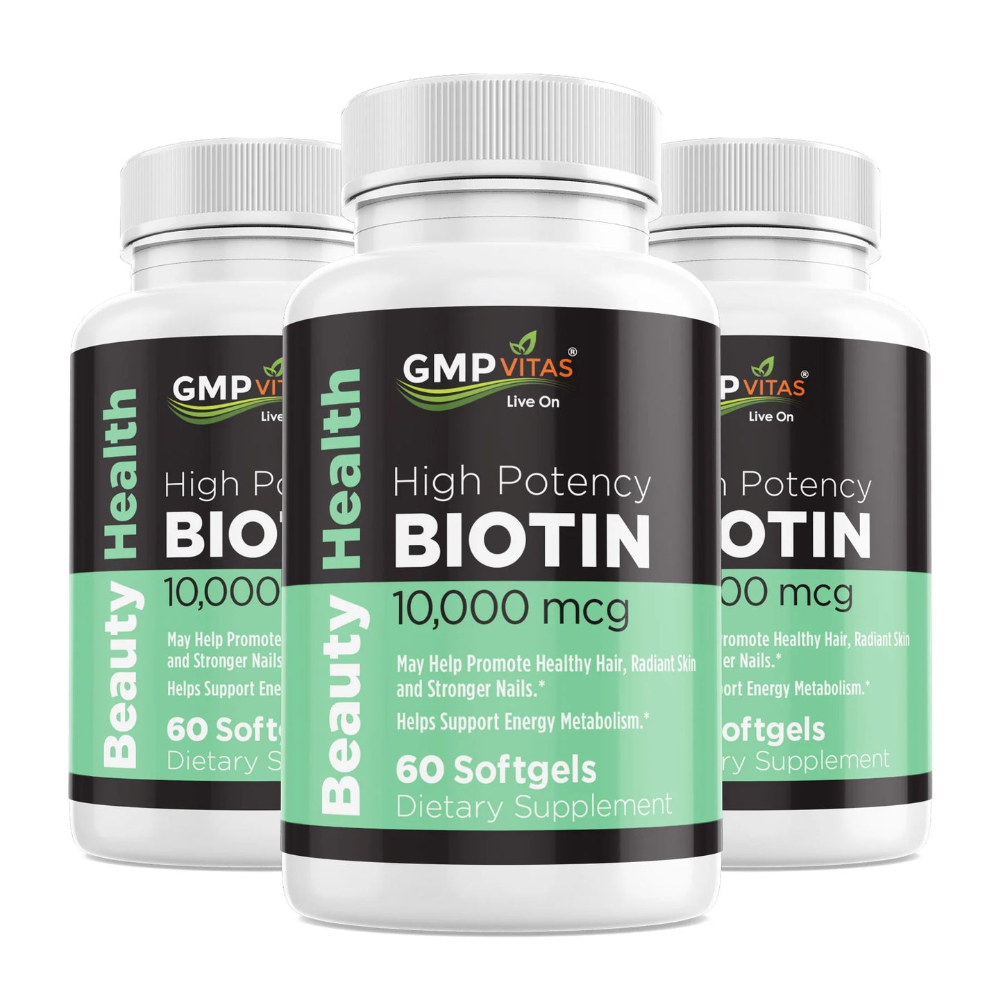 GMP Vitas - Biotin 10,000 mcg 3-Bottle Bundle