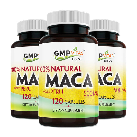 GMP Vitas - 500 mg Natural Super Maca 3-Bottle Value Bundle